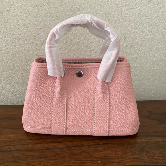 Confetti Light Pink 25 CM Togo Leather Satchel Tote Bag Wide Crossbody Strap C1 - Picture 1 of 9
